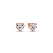 Heart Shape Bezel Stud Earring
