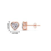 Heart Shape Bezel Stud Earring