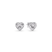 Heart Shape Bezel Stud Earring