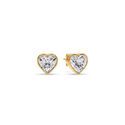 Heart Shape Bezel Stud Earring