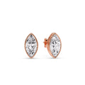 Thumbnail 1 - Bezel Stud Earring One Carat Marquise Diamond
