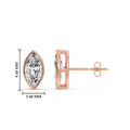 Thumbnail 2 - Bezel Stud Earring One Carat Marquise Diamond