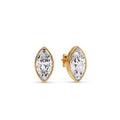 Thumbnail 9 - Bezel Stud Earring One Carat Marquise Diamond