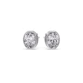 Thumbnail 7 - Bezel Stud Earring Oval Diamond