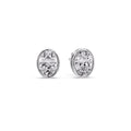 Thumbnail 5 - Bezel Stud Earring Oval Diamond