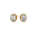 Thumbnail 11 - Bezel Stud Earring Oval Diamond