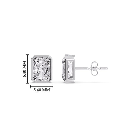 Minimalist Radiant Diamond Bezel Studs