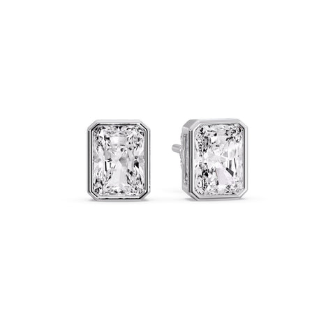 Minimalist Radiant Diamond Bezel Studs