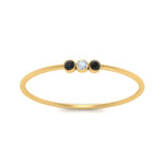 Load image into Gallery viewer, black-diamond-3-stone-bezel-delicate-ring-in-yellow-gold-FD9412RORGBLACK-NL-YG.jpg
