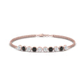 Thumbnail 21 - Dual Chain Round Diamond Bar Bracelet