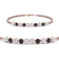 Thumbnail 20 - Dual Chain Round Diamond Bar Bracelet