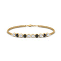 Thumbnail 48 - Dual Chain Round Diamond Bar Bracelet