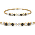 Thumbnail 47 - Dual Chain Round Diamond Bar Bracelet