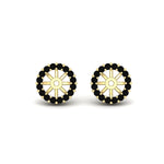 Load image into Gallery viewer, black-diamond-earring-jacket-for-2-carat-round-stud-earrings-in-yellow-gold-fdear11307gblackangle1-0-50ct-nl-yg.jpg
