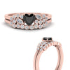 Load image into Gallery viewer, black-diamond-heart-cluster-diamond-wedding-ring-set-in-rose-gold-FDENS3110HTGBLACK-NL-RG.jpg