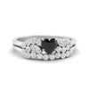 Load image into Gallery viewer, black-diamond-heart-cluster-diamond-wedding-ring-set-in-white-gold-FDENS3110HTGBLACK-NL-WG.jpg