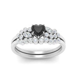 Load image into Gallery viewer, black-diamond-heart-cluster-diamond-wedding-ring-set-in-white-gold-FDENS3110HTGBLACK-NL-WG.jpg
