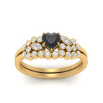 Load image into Gallery viewer, black-diamond-heart-cluster-diamond-wedding-ring-set-in-yellow-gold-FDENS3110HTGBLACK-NL-YG.jpg
