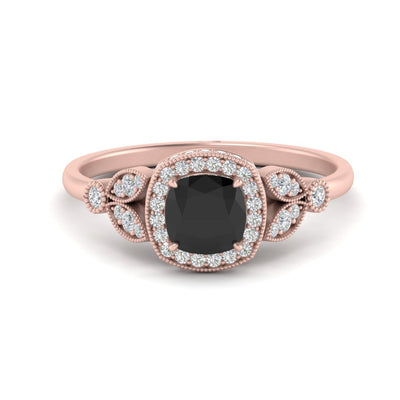 Leaf Cushion Cut Gemstone Vintage Engagement Ring