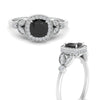Load image into Gallery viewer, black-diamond-leaf-square-antique-diamond-ring-in-FD10044RGBLACKANGLE3-NL-WG-GS