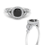 Load image into Gallery viewer, black-diamond-leaf-square-antique-diamond-ring-in-FD10044RGBLACKANGLE3-NL-WG-GS
