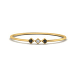 Load image into Gallery viewer, black-diamond-minimalist-3-stone-band-in-yellow-gold-FD9411RORGBLACK-NL-YG.jpg
