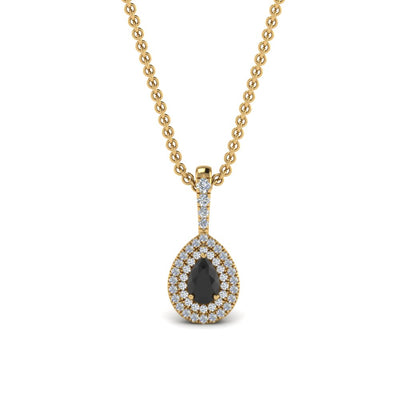 Pear Shaped Double Halo Pendant