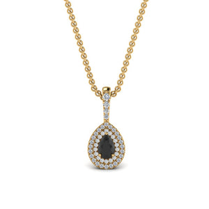 Pear Shaped Double Halo Pendant