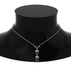 Load image into Gallery viewer, black-diamond-petal-drop-necklace-in-FDPD8598GBLACKANGLE2-NL-RG