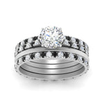 Load image into Gallery viewer, black-diamond-ring-with-multi-stack-band-in-FD9918ROGBLACK-NL-WG
