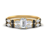 Load image into Gallery viewer, black-diamond-round-and-marquise-emerald-cut-bridal-wedding-rings-in-yellow-gold-FD9398EM1GBLACK-NL-YG.jpg?v=1756378473
