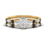 Load image into Gallery viewer, black-diamond-round-and-marquise-pear-bridal-wedding-rings-in-yellow-gold-FD9398PE1GBLACK-NL-YG.jpg?v=1756378573