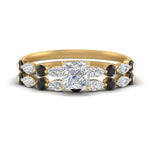 Load image into Gallery viewer, black-diamond-round-and-marquise-princess-cut-bridal-wedding-rings-in-yellow-gold-FD9398PR1GBLACK-NL-YG.jpg?v=1756378599
