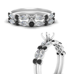 Load image into Gallery viewer, Round And Marquise Bridal Semi Mount Wedding Set
