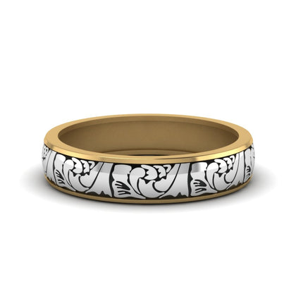 black-enamel-vintage-looking-band-in-rose-gold-FD908WB-NL-RG