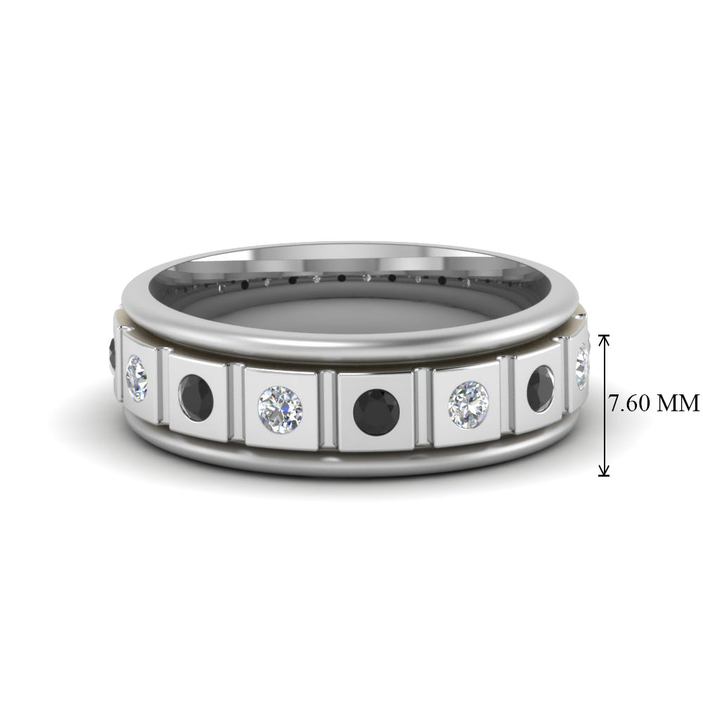 Mens Block Design Engagement Ring