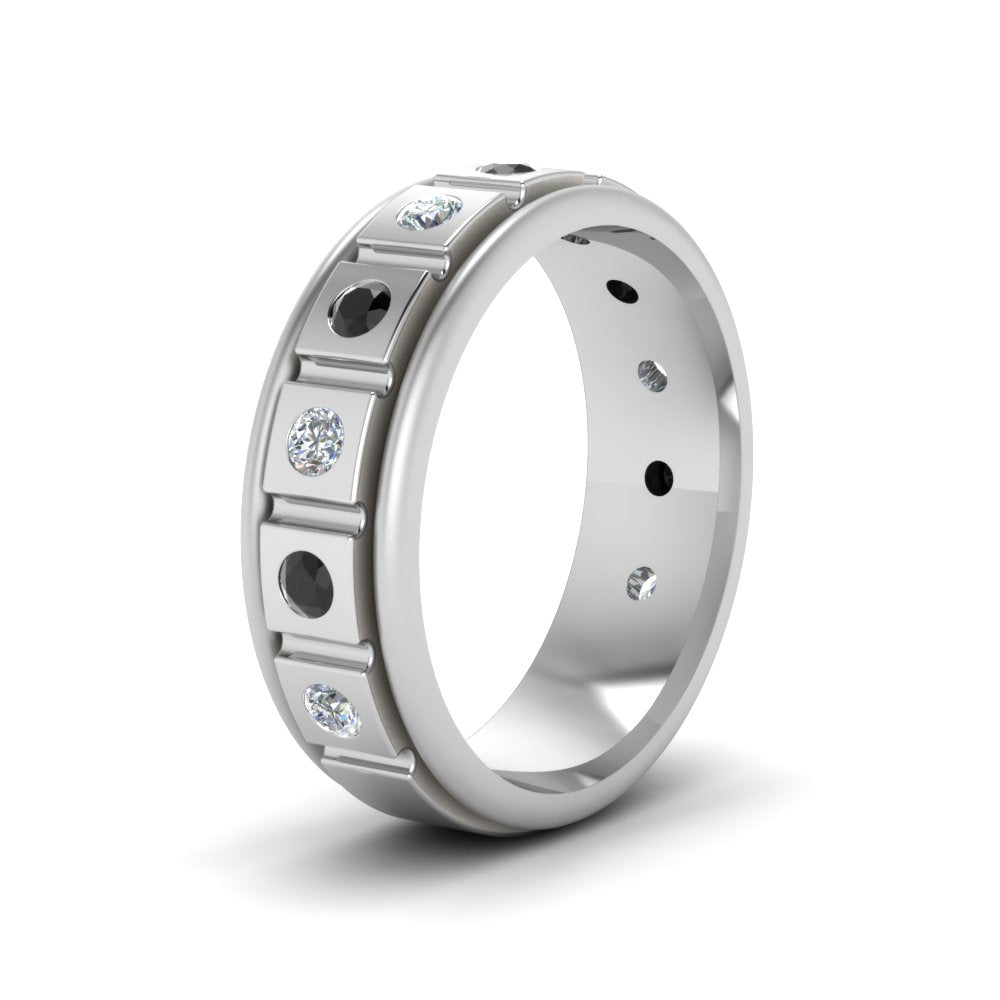 Mens Block Design Engagement Ring
