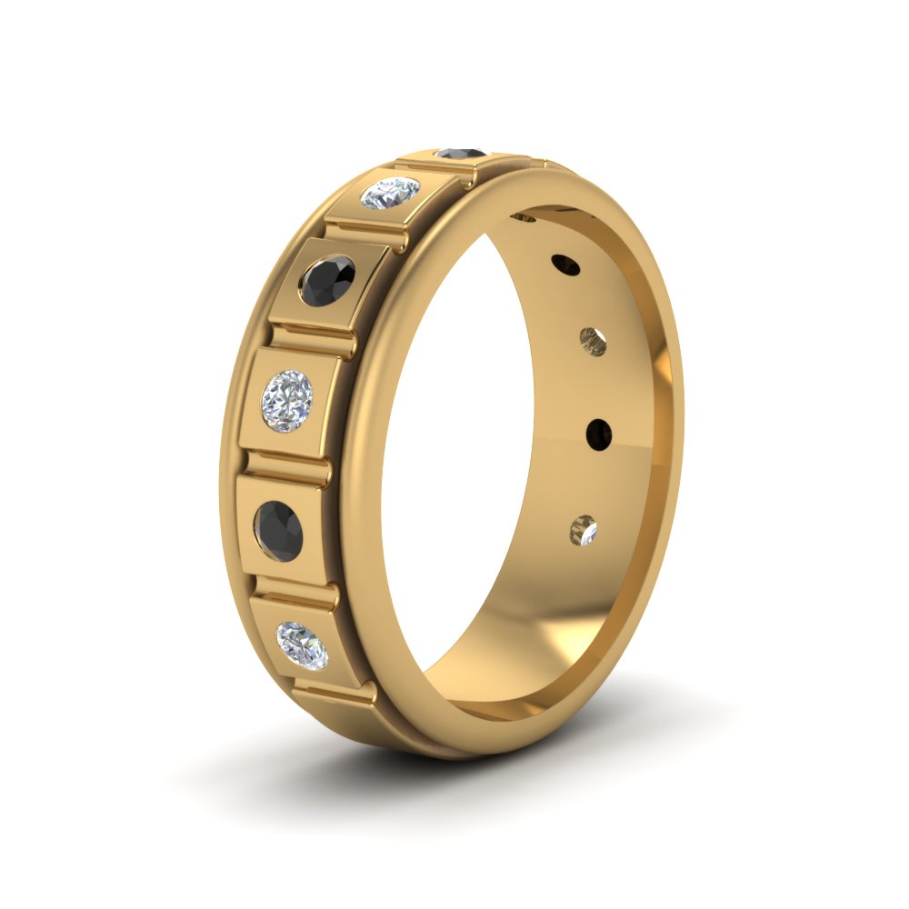 Mens Block Design Engagement Ring