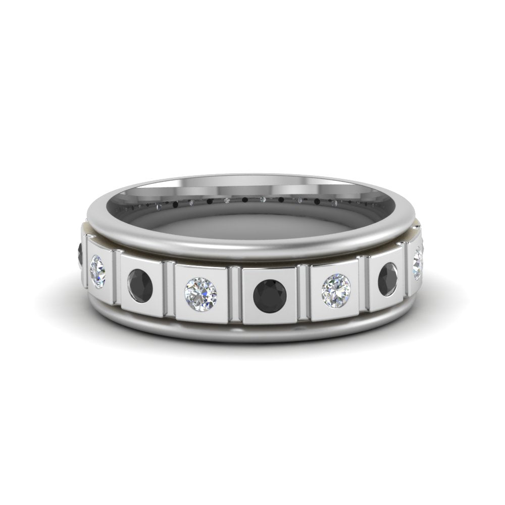 Mens Block Design Engagement Ring