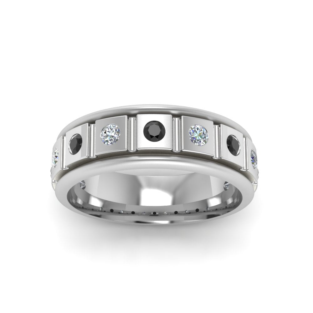 Mens Block Design Engagement Ring