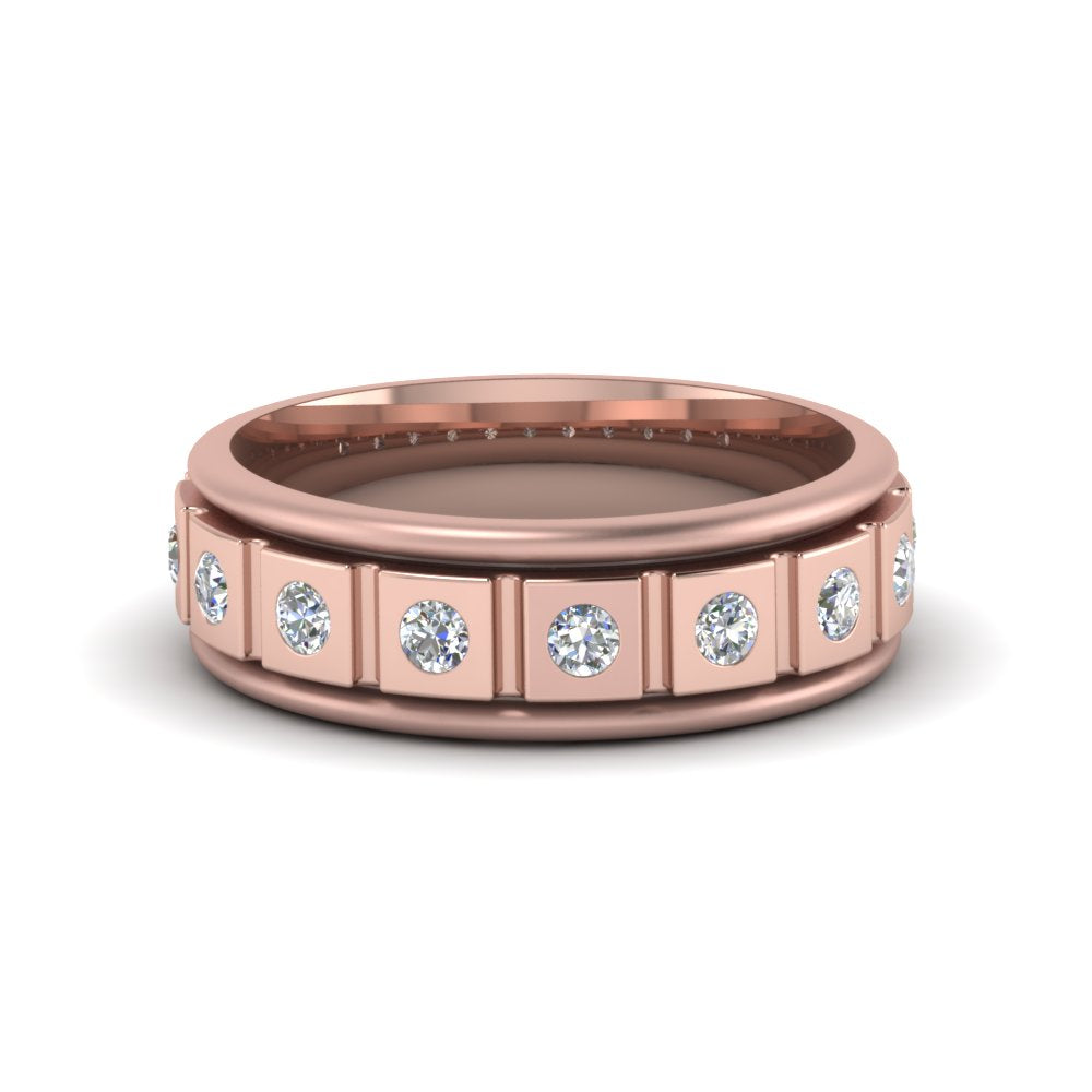 Mens Block Design Engagement Ring