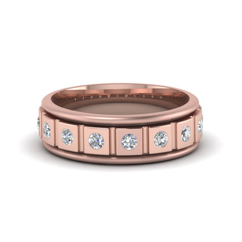 Mens Block Design Engagement Ring