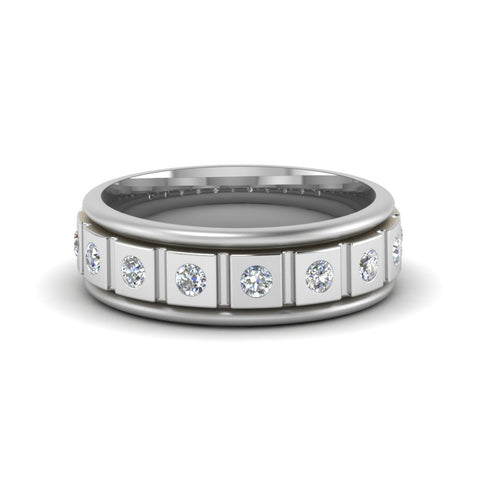 Mens Block Design Engagement Ring