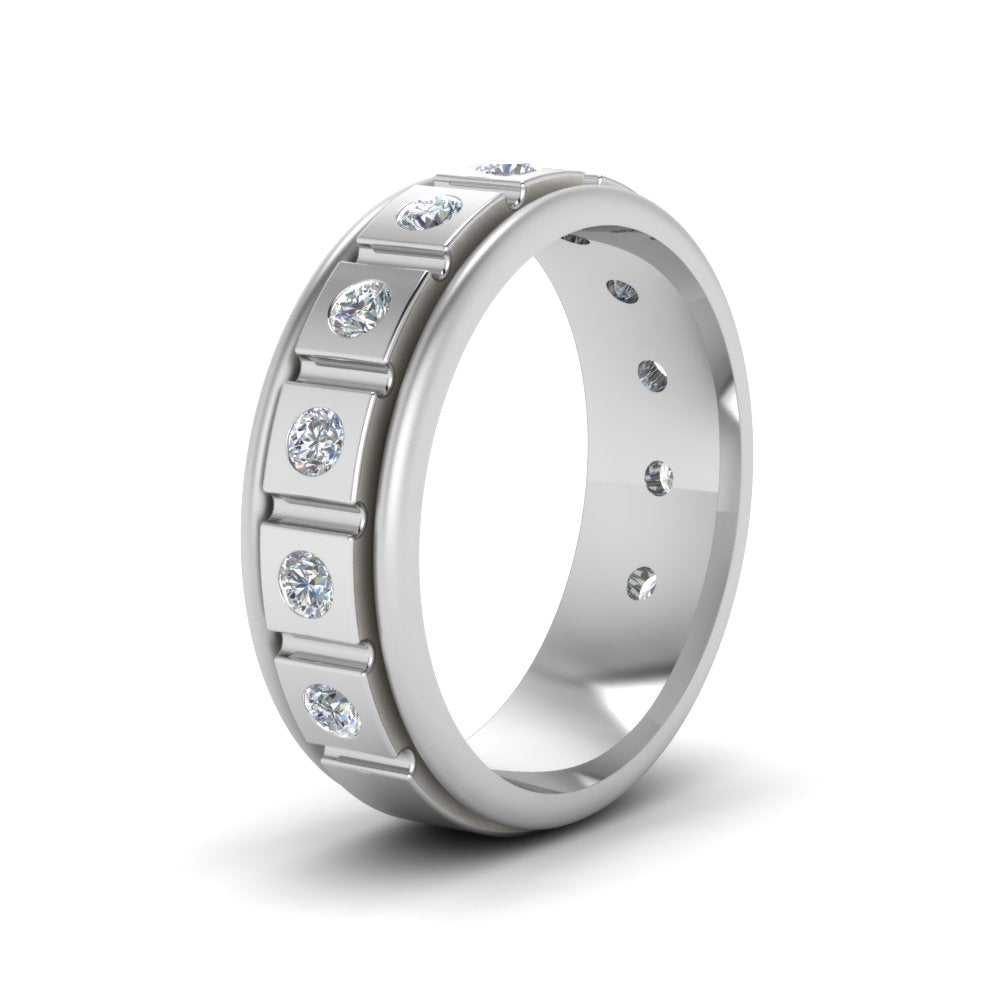 Mens Block Design Engagement Ring