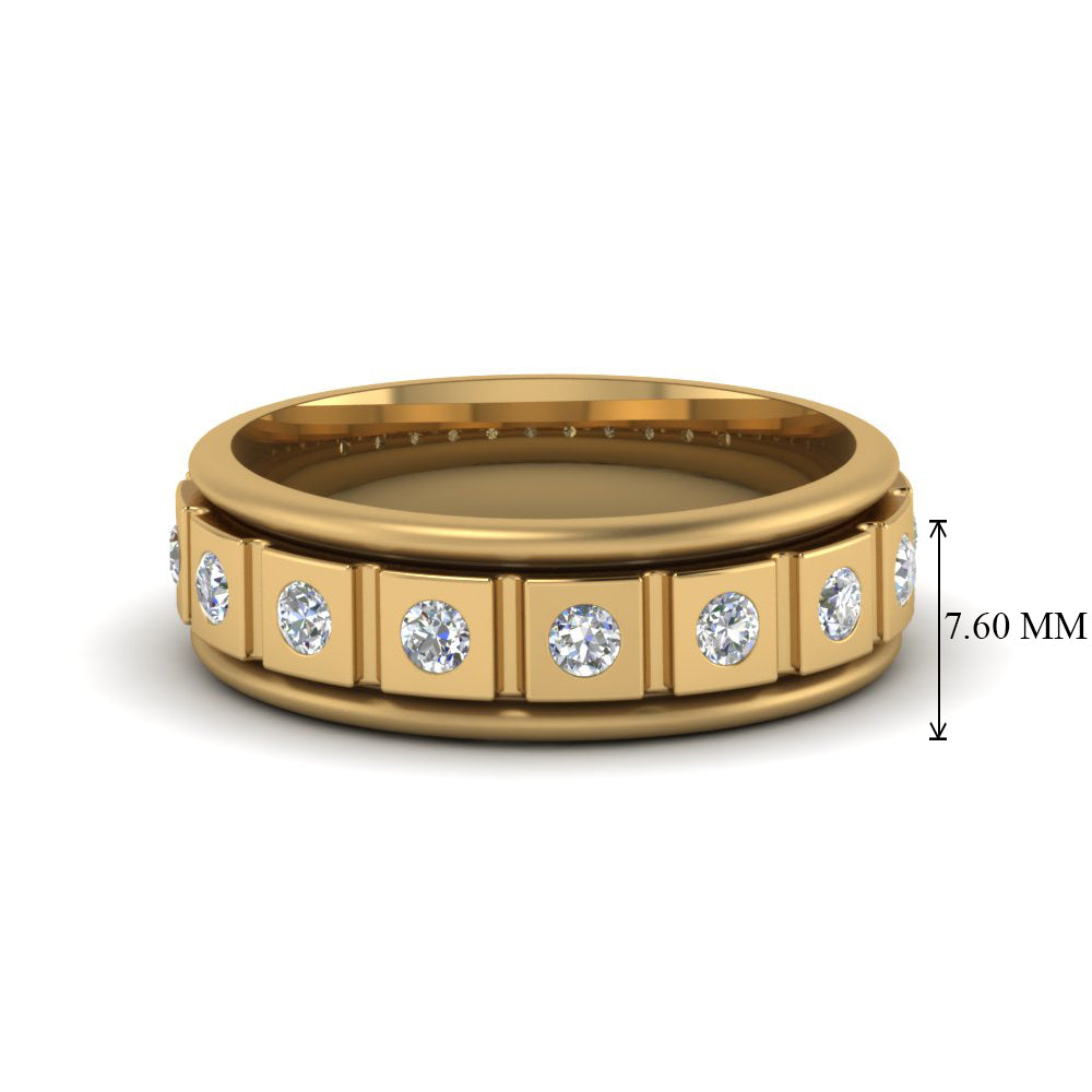 Mens Block Design Engagement Ring