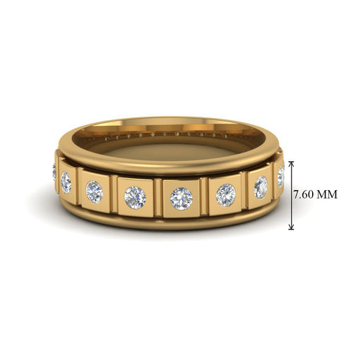 Mens Block Design Engagement Ring