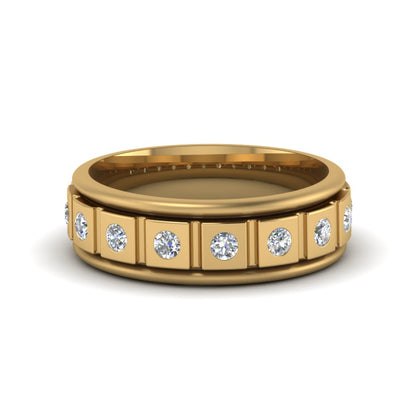 Mens Block Design Engagement Ring