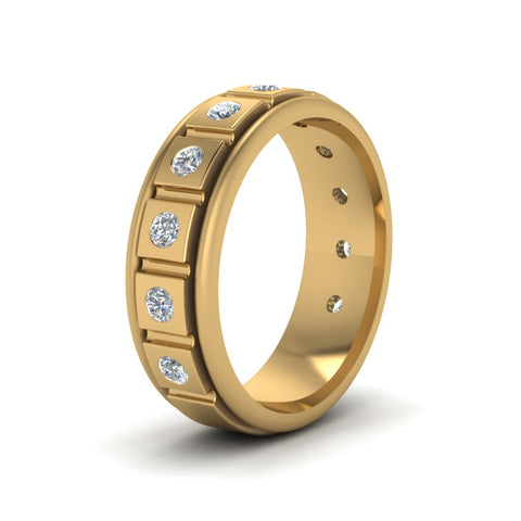 Mens Block Design Engagement Ring