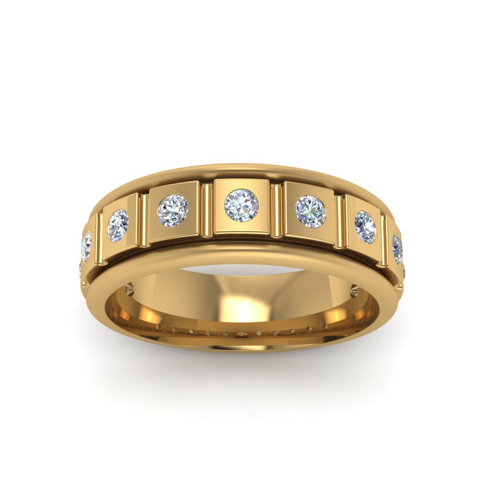 Mens Block Design Engagement Ring