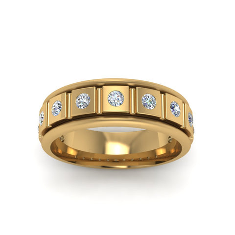 Mens Block Design Engagement Ring